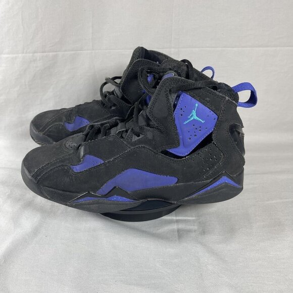 Nike Air Jordan True Flight Black Purple Mid-Top Basketball Sneakers Shoe Size 6 - Picture 4 of 9
